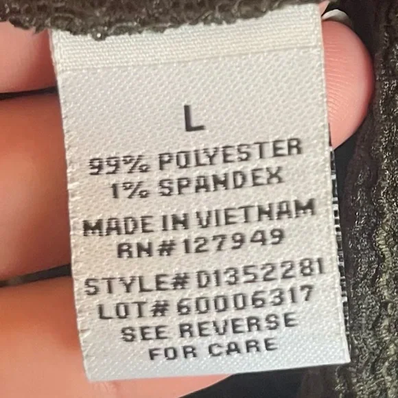 Emma & Michele Shift Dress Dark Green Long Sleeve V-neckline Size Large - Picture 3 of 7